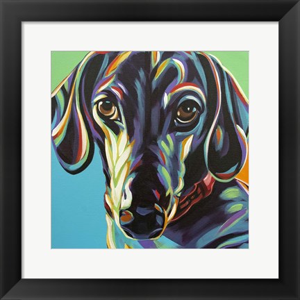 Framed Painted Dachshund I Print