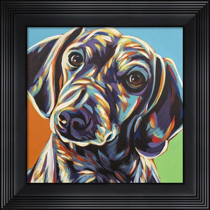 Framed Painted Dachshund II Print