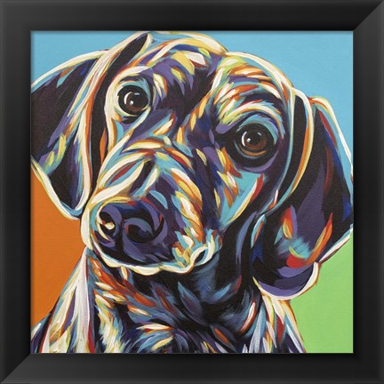 Framed Painted Dachshund II Print