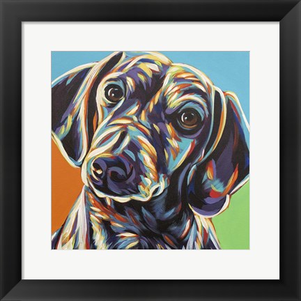 Framed Painted Dachshund II Print