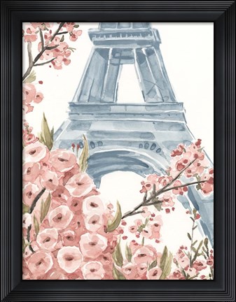 Framed Paris Cherry Blossoms I Print