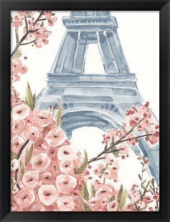 Framed Paris Cherry Blossoms I Print