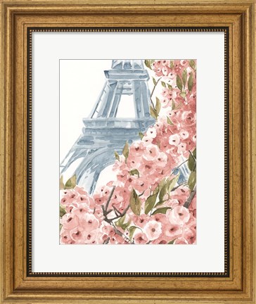 Framed Paris Cherry Blossoms II Print