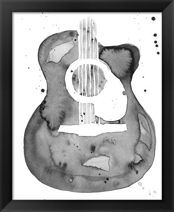 Framed Guitar Flow I Print
