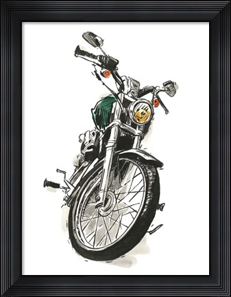 Framed Motorcycles in Ink I Print
