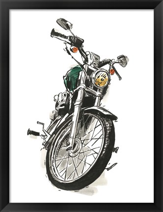 Framed Motorcycles in Ink I Print