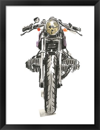 Framed Motorcycles in Ink II Print