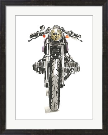 Framed Motorcycles in Ink II Print