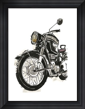 Framed Motorcycles in Ink IV Print