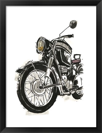 Framed Motorcycles in Ink IV Print