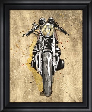 Framed Metallic Rider I Print