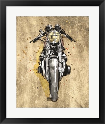 Framed Metallic Rider I Print