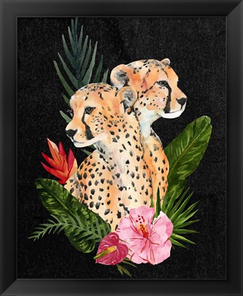 Framed Cheetah Bouquet II Print