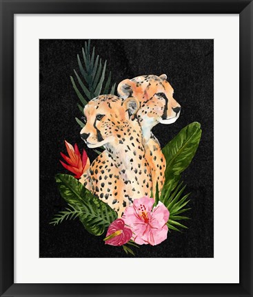 Framed Cheetah Bouquet II Print