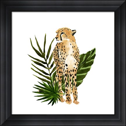 Framed Cheetah Outlook I Print