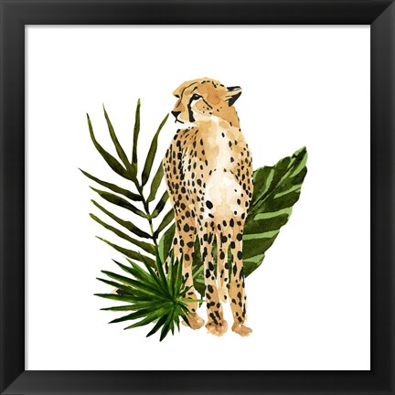 Framed Cheetah Outlook I Print