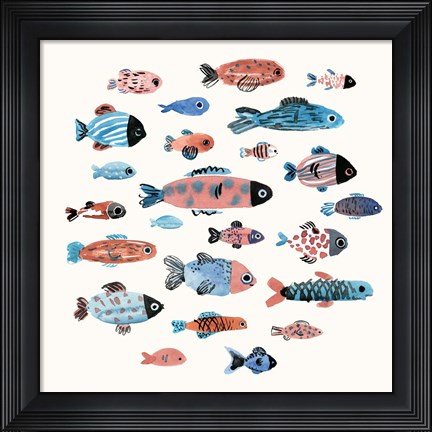 Framed Fish School II Print