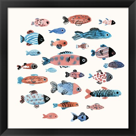 Framed Fish School II Print