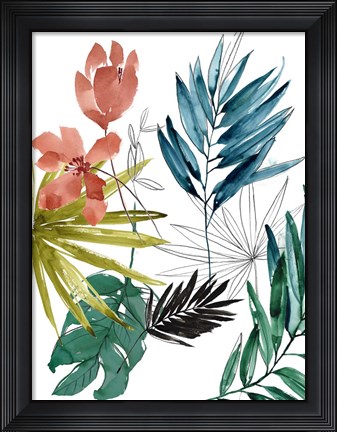 Framed Tropical Composition I Print