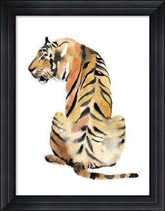 Framed Sitting Tiger II Print