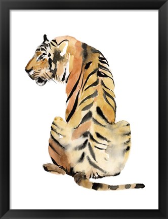 Framed Sitting Tiger II Print