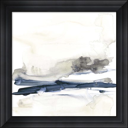 Framed Navy Horizon Line I Print