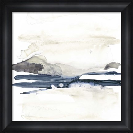 Framed Navy Horizon Line II Print