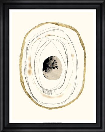Framed Paper, Gold &amp; Smoke I Print