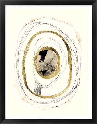 Framed Paper, Gold &amp; Smoke II Print