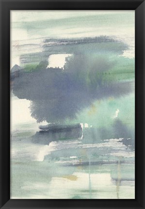 Framed Feather Blue Horizon I Print