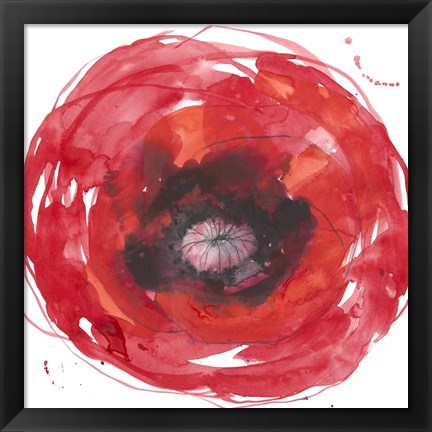 Framed Kinetic Poppy I Print