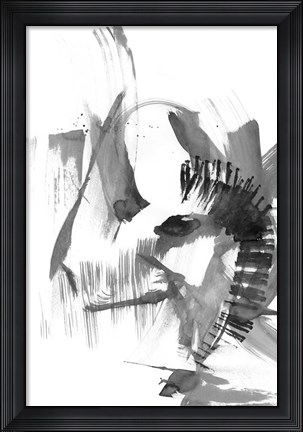 Framed Ebony Zag I Print