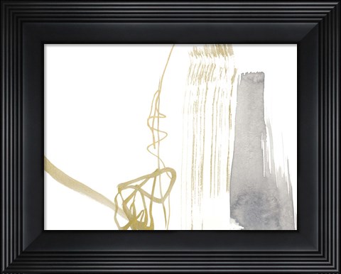 Framed Gold &amp; Grey Exploration III Print