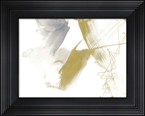 Framed Gold &amp; Grey Exploration IV Print