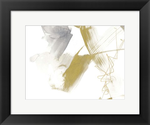 Framed Gold &amp; Grey Exploration IV Print