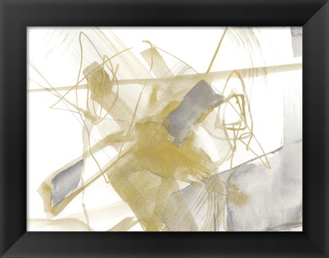 Framed Gold &amp; Grey Exploration V Print