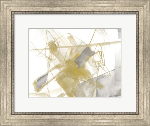 Framed Gold &amp; Grey Exploration V Print