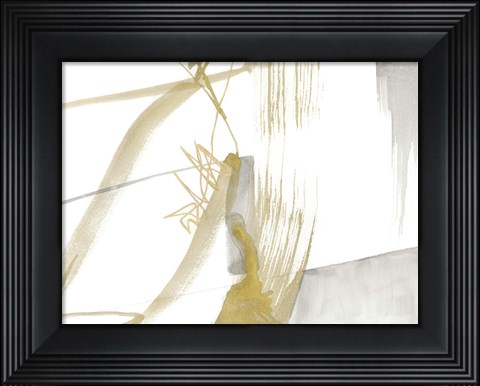 Framed Gold &amp; Grey Exploration VI Print
