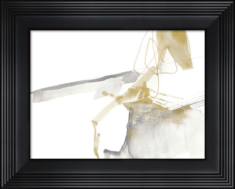 Framed Gold &amp; Grey Exploration VII Print