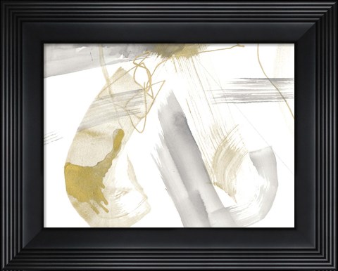 Framed Gold &amp; Grey Exploration VIII Print