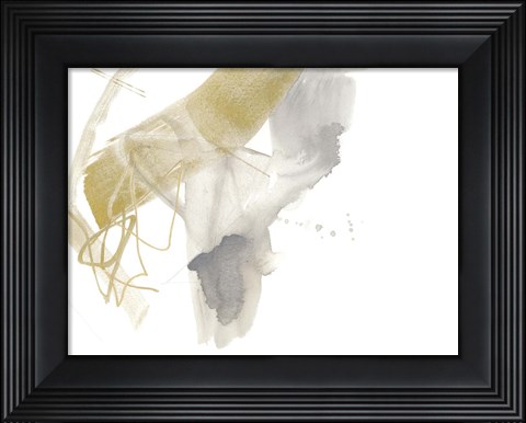 Framed Gold &amp; Grey Exploration IX Print