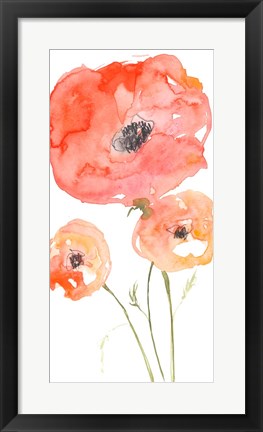 Framed Neon Poppies II Print