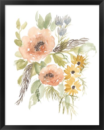 Framed Late Summer Flowers I Print