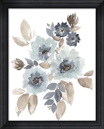 Framed Blue &amp; Chocolate Cascade I Print