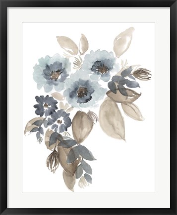 Framed Blue &amp; Chocolate Cascade II Print