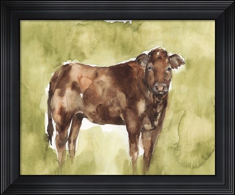 Framed Cow in the Field I Print
