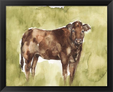 Framed Cow in the Field I Print