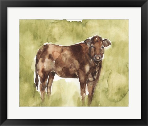 Framed Cow in the Field I Print