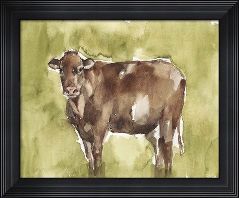 Framed Cow in the Field II Print