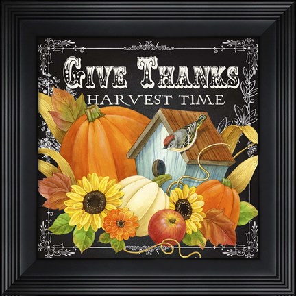 Framed Harvest Greetings II Print
